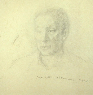 Portrait of Renato Guttuso, 1975 (pencil)