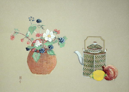 Chinese Teapot, Fruit and Flowers, 1989 (gouache)
