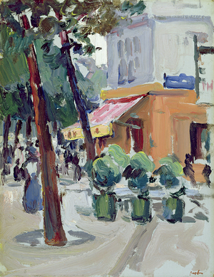 Luxembourg Gardens, Paris (oil on panel)