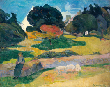 The Pig Field; Le Gardeuse de Porcs, 1889 (oil on canvas)
