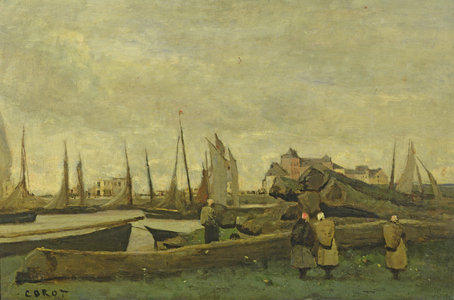 Treport - A Quay, c.1855-65 (oil on panel)
