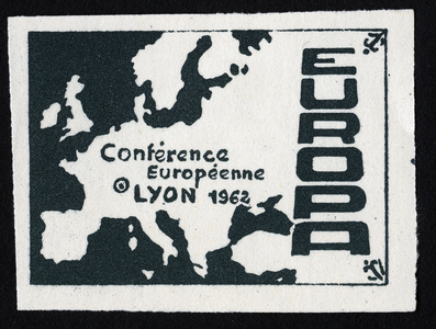 Map of Europe - Illustree vignette, claimed for the European conference in Lyon, 1962