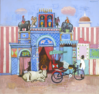 Blue Temple, Madurai (oil on canvas)