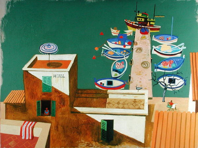 Harbour Hotel (oil on canvas)
