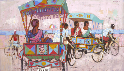 Dusk at Marina Beach (oil on canvas)