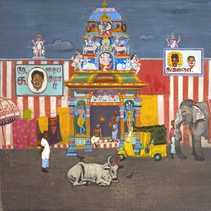 Temple in Madurai (oil on canvas)