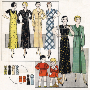 Fashion feminine et enfantine francaise, 1932. In “Le petit echo de la mode”, 1932.
