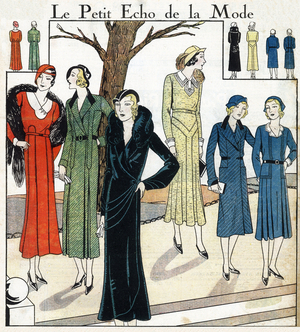Fashion feminine francaise, 1931. In “Le petit echo de la mode”, 1931.
