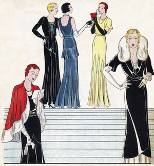 Fashion feminine francaise, 1931. In “Le petit echo de la mode”, 1931.