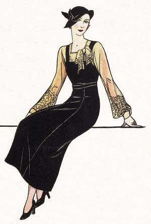 Fashion feminine francaise, 1932. In “Le petit echo de la mode”, 1932.