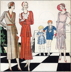 Fashion feminine et enfantine francaise, 1931. In “Le petit echo de la mode”, 1931.