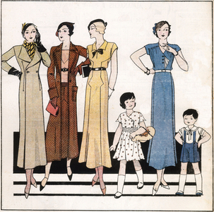 Fashion feminine et enfantine francaise, 1932. In “Le petit echo de la mode”, 1932.