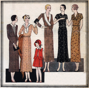 Fashion feminine et enfantine francaise, 1931. In “Le petit echo de la mode”, 1931.