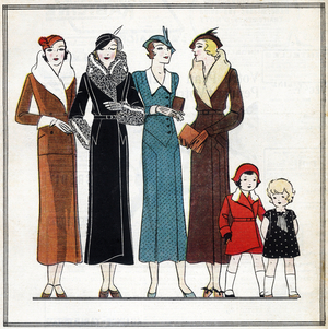 Fashion feminine et enfantine francaise, 1932. In “Le petit echo de la mode”, 1932.