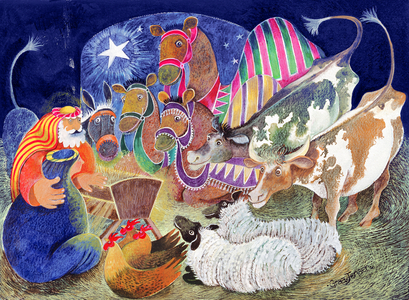 The Nativity (watercolour & gouache on paper)