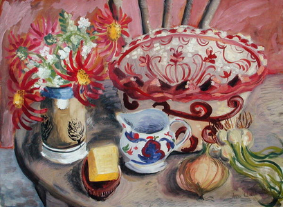 Still Life with Onions, 1946 (oil on paper)