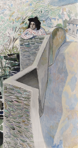 On Bakewell Bridge, 1950s (oil on canvas)