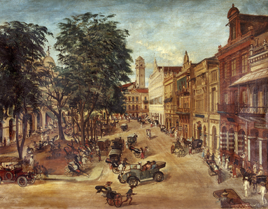 Old painting of Raffles Square, c.1910 (oil on canvas)