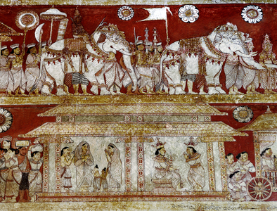 Detail of wall painting in the Degaldoruwa Vihraya Temple (mural)