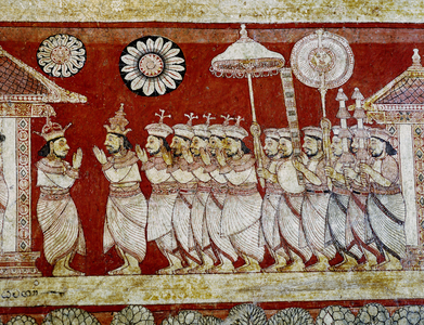 Detail of wall painting in the Degaldoruwa Vihraya Temple (mural)