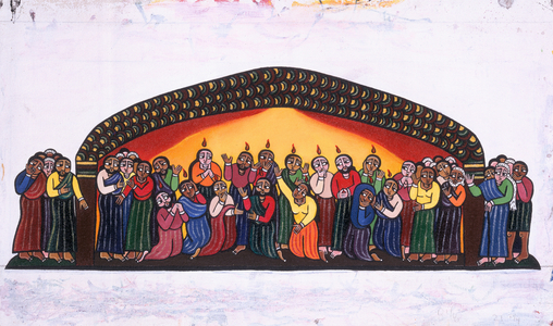 The Crowd and the Disciples of Christ (acrylic on canvas)