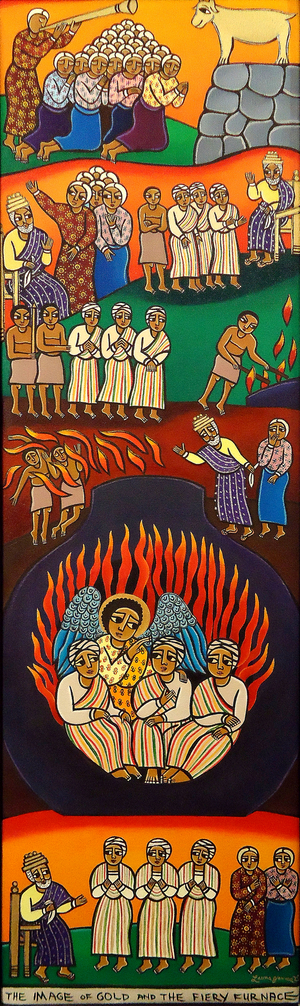 The image of Gold and the Fiery Furnace, 2010 (acrylic on canvas)