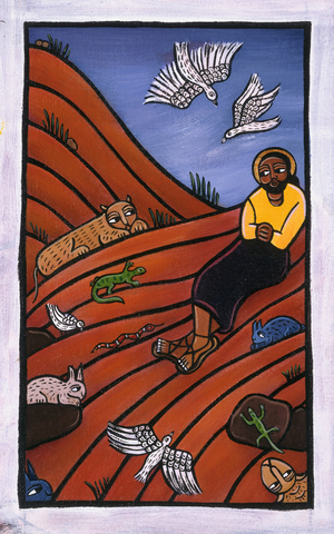 Christ in the Wilderness (acrylic on canvas)