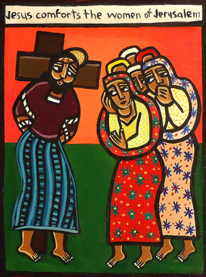 Jesus Comforts the Women of Jerusalem, 2006 (acrylic on canvas)