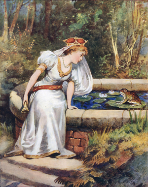 'Do not cry, dear princess,' said the Frog. 'I can recover your ball for you'