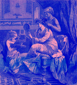 Roman lady at her toilet, illustration from 'The Illustrated History of the World', published c.1880 (digitally enhanced image)