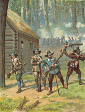 The Pilgrims Fighting the Indians
