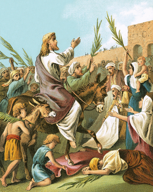 Jesus entering Jerusalem