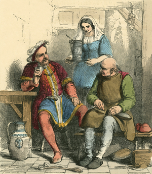 The king drinking with the Cobbler