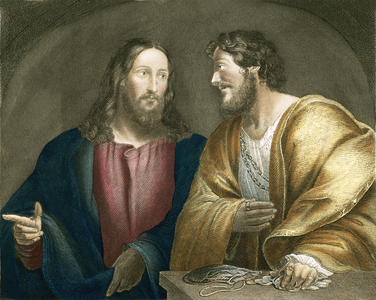 Jesus recruiting Matthew as a disciple
