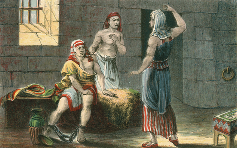 Joseph interpreting the dreams of the Chief Butler and Baker in prison