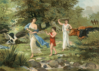 Greek family returning from the harvest