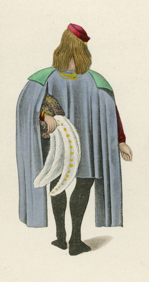 Figure 2 from the Romance of the Rose, c 1480, in the British Museum, Harl M S 4425