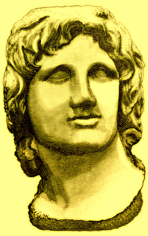 Bust of Alexander the Great, from the British Museum, statue in the Vatican, illustration from 'History of Rome' by Victor Duruy, published 1884 (digitally enhanced image)
