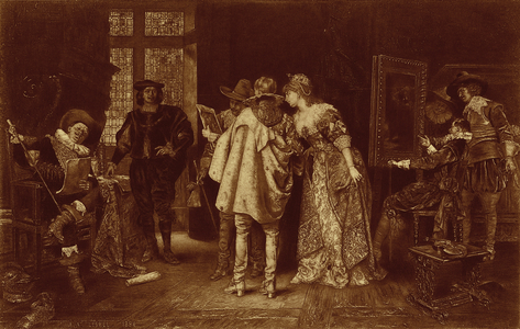 Conoisseurs at Rembrandt's Studio, illustration from 'Great Men and Famous Women' (litho)