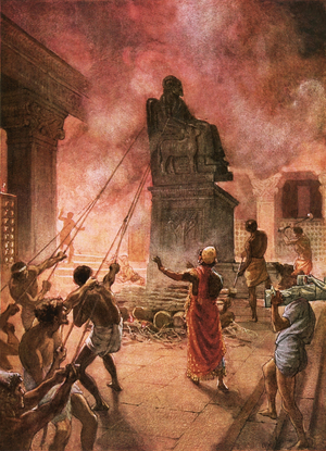 King Josiah cleansing the land of idols