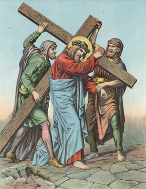 Station V Christ Assisted by Simon the Cyrenean to Carry the Cross