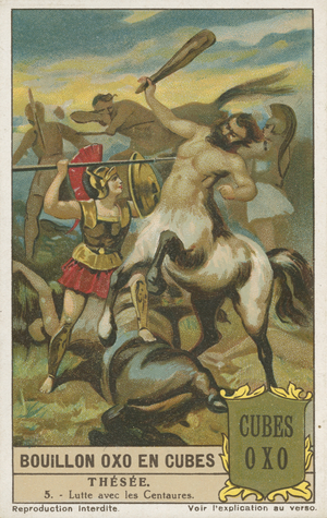 Theseus, Liebig card, early 20th century (chromo)