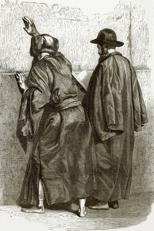 The walling place - Jews praying at the wall of the temple of Solomon