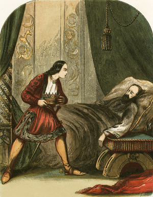 Prince Henry taking away his father's crown