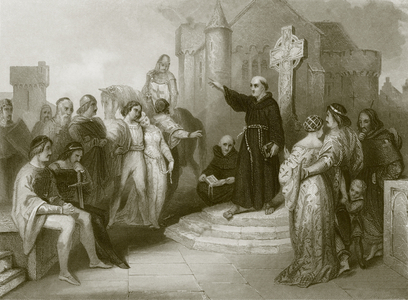 A dominican friar preaching a crusade
