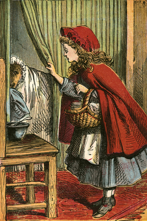 Little Red Riding Hood discovers the wolf