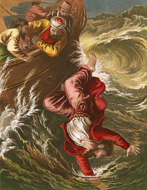 Jonah cast into the sea