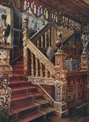 Carved Oaken Stairway, Godinton
