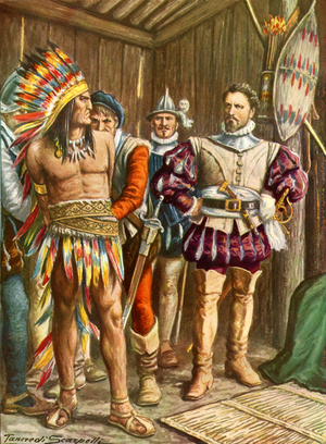 Ferdinando Cortes imprisoning Montezuma