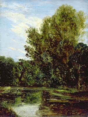 Corner of Hampstead Ponds (oil on board)